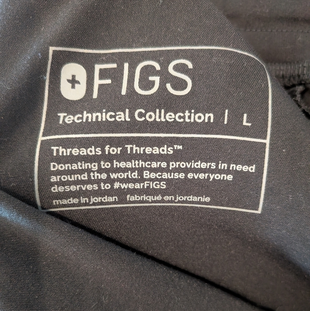 FIGS Zamora Jogger Scrub Pants Black Women's Size L Nurse CNA Medical Uniform - Picture 11 of 12